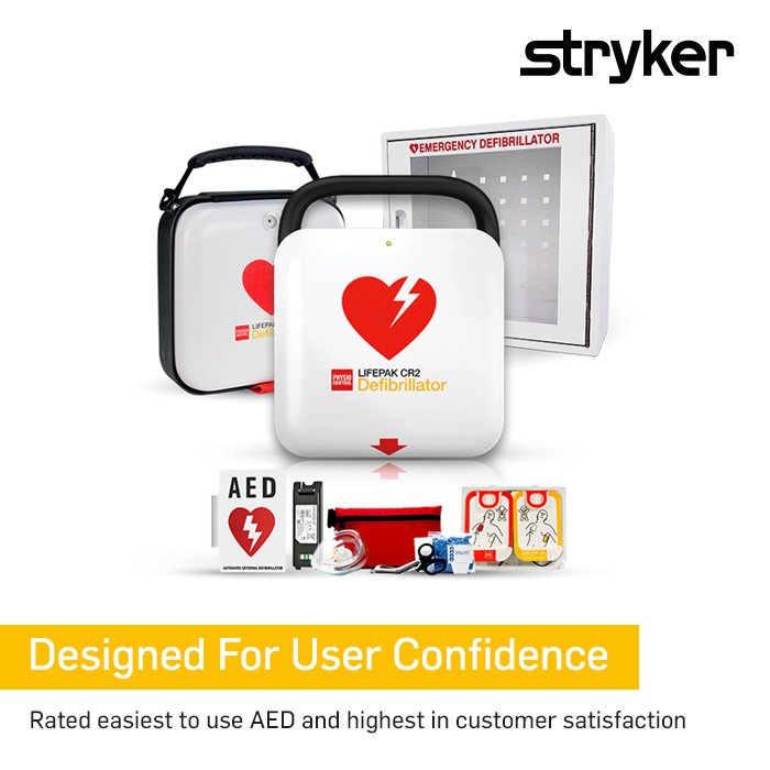 Complete AED Package - Stryker CR2 AED Defibrillator Package
